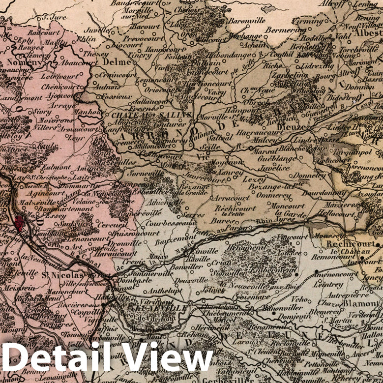 Historic Map : Meurthe. 1869 - Vintage Wall Art