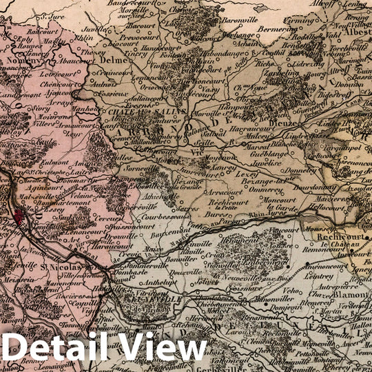 Historic Map : Meurthe. 1869 - Vintage Wall Art