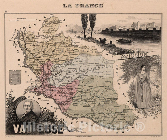 Historic Map : Vaucluse. 1869 - Vintage Wall Art