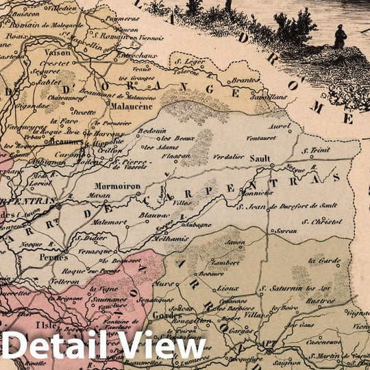 Historic Map : Vaucluse. 1869 - Vintage Wall Art