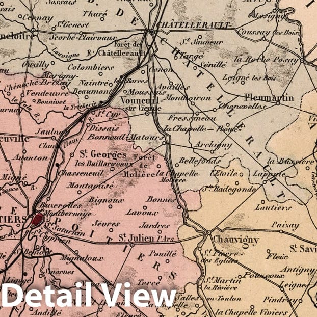 Historic Map : Vienne. 1869 - Vintage Wall Art