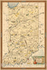 Historic Map : A Map of Indiana Showing its History, Points of Interest, and the holdings of the Indiana Dept. of Conservation. Lee Carter Cartographer, 1954, Vintage Wall Art
