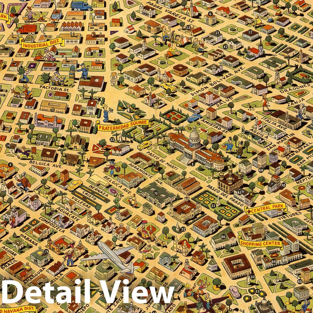 Historic Map : A Pic-Tour Map of Havana. Where to go - What to do - How to see, 1952 - Vintage Wall Art