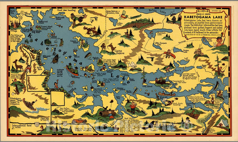 Historic Map : Kabetogama Lake (Minn.) Kabetogama Lake (Minnesota). 1936 , Vintage Wall Art