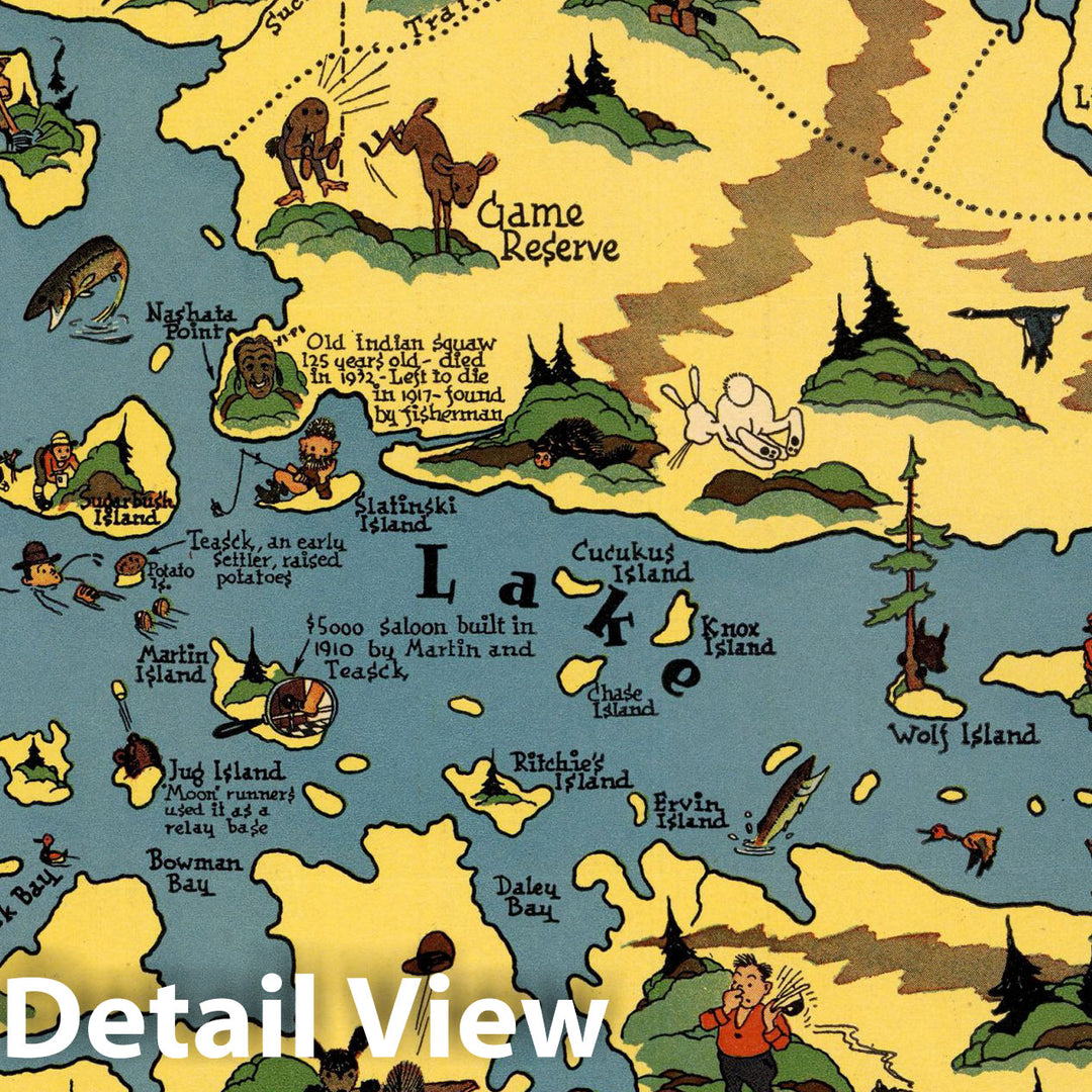 Historic Map : Kabetogama Lake (Minn.) Kabetogama Lake (Minnesota). 1936 , Vintage Wall Art