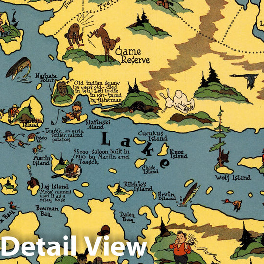 Historic Map : Kabetogama Lake (Minn.) Kabetogama Lake (Minnesota). 1936 , Vintage Wall Art