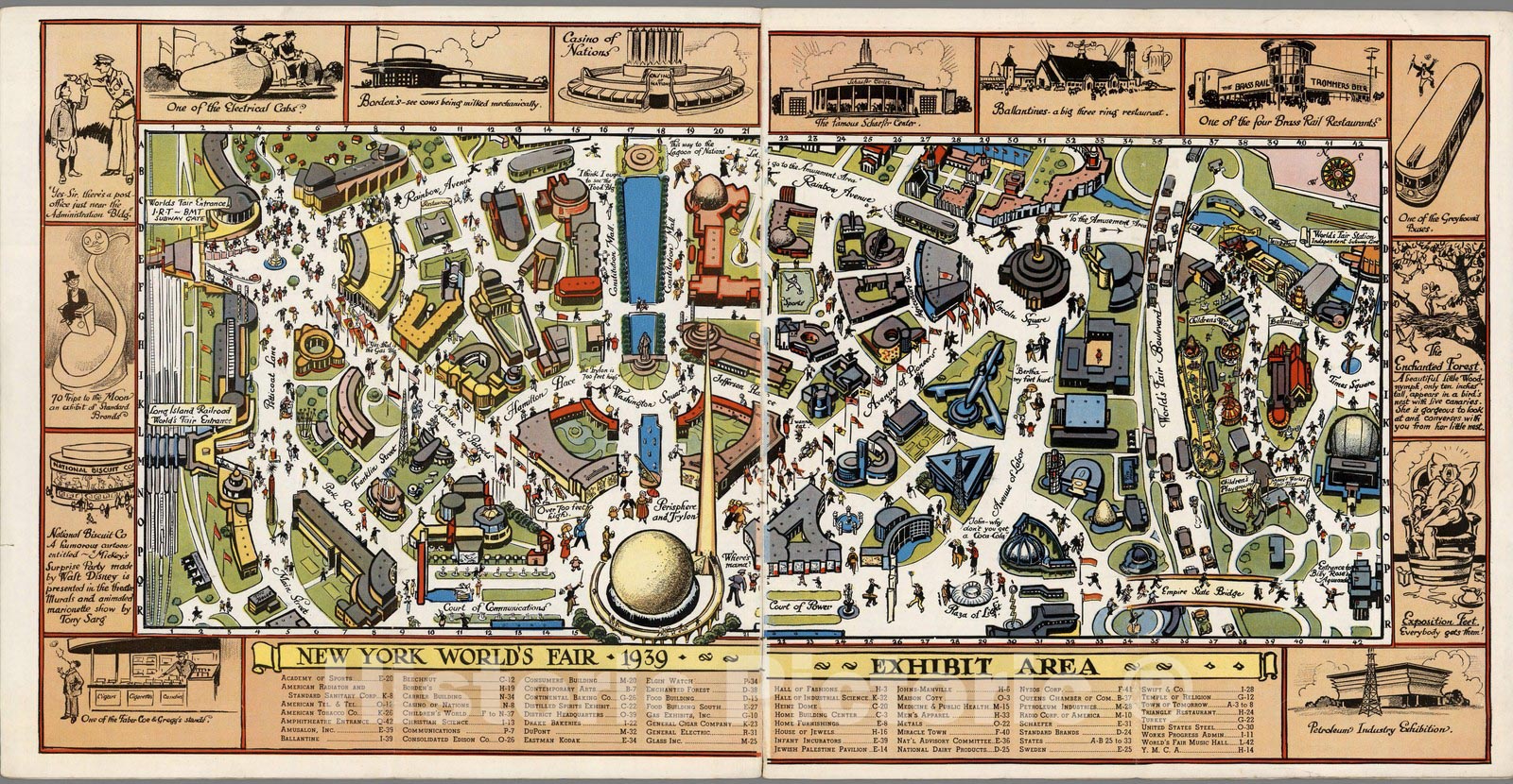 Historic Map : New York World's Fair 1939 - Exhibit Area. 1939 - Vintage Wall Art