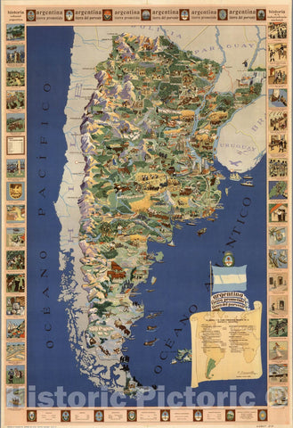 Historic Map : Argentina: Promised Land of the Future. 1936 - Vintage Wall Art