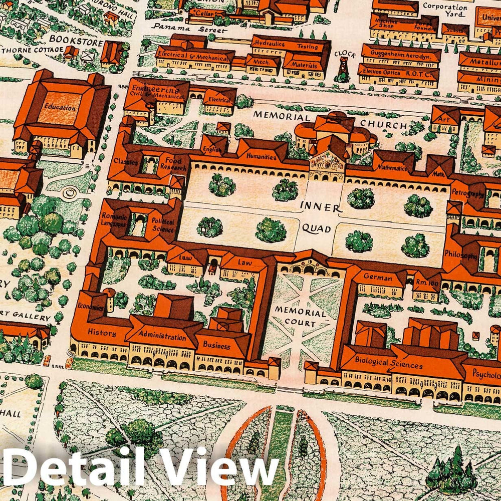 Historic Map : Stanford University. Copyright 1943 1943 - Vintage Wall Art