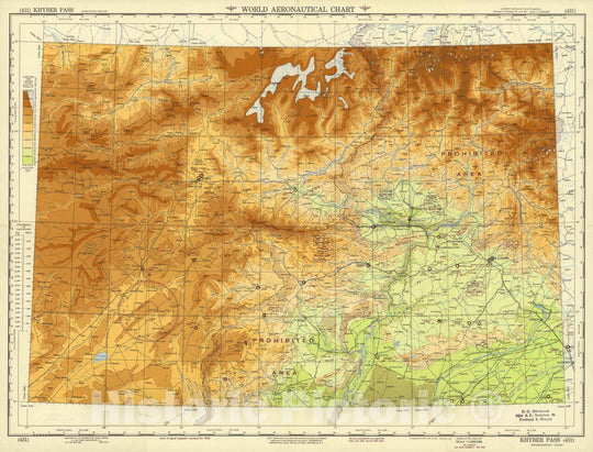 Historic Map : World Aeronautical Chart. Khyber Pass (431). 1950 - Vintage Wall Art