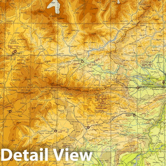 Historic Map : World Aeronautical Chart. Khyber Pass (431). 1950 - Vintage Wall Art