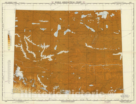 Historic Map : World Aeronautical Chart. Goring Lake (438). 1950 - Vintage Wall Art