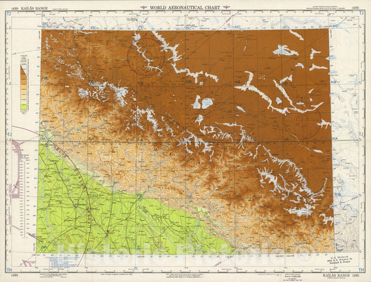 Historic Map : World Aeronautical Chart. Kailas Range (439). 1951 - Vintage Wall Art