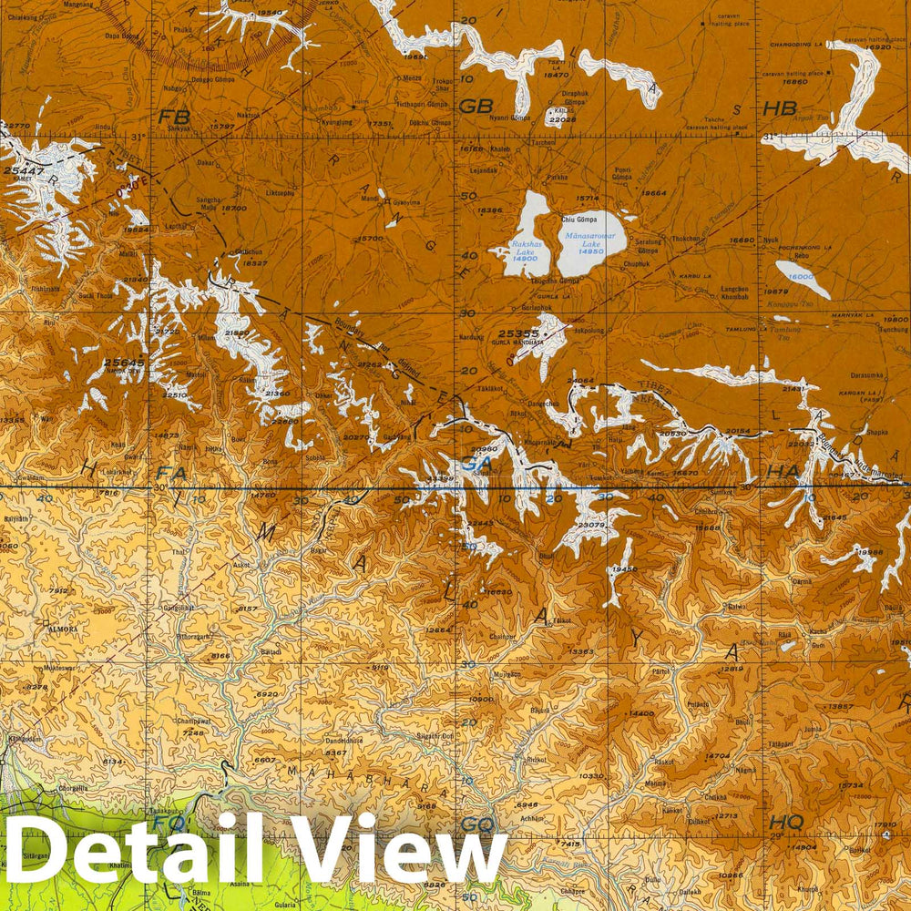 Historic Map : World Aeronautical Chart. Kailas Range (439). 1951 - Vintage Wall Art