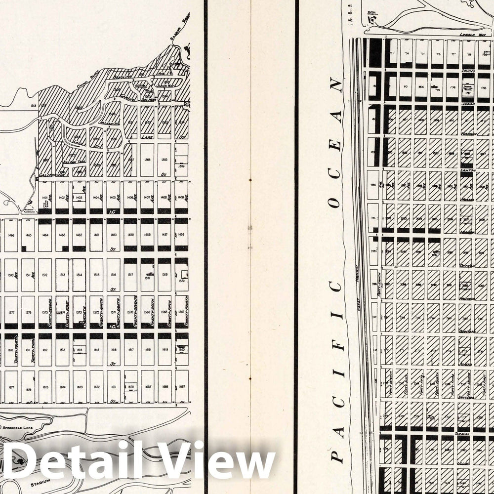 Historic Map : City and County of San Francisco Use of Property, Zone Map, Section 4 Section 5A, 1948 - Vintage Wall Art
