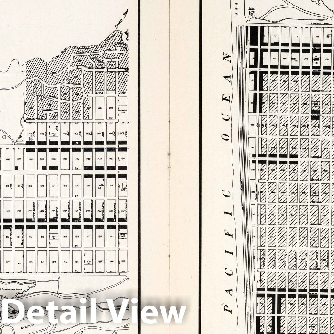 Historic Map : City and County of San Francisco Use of Property, Zone Map, Section 4 Section 5A, 1948 - Vintage Wall Art
