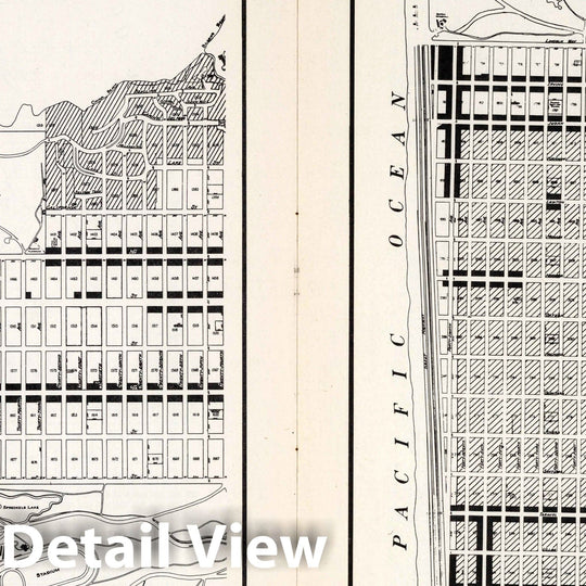 Historic Map : City and County of San Francisco Use of Property, Zone Map, Section 4 Section 5A, 1948 - Vintage Wall Art