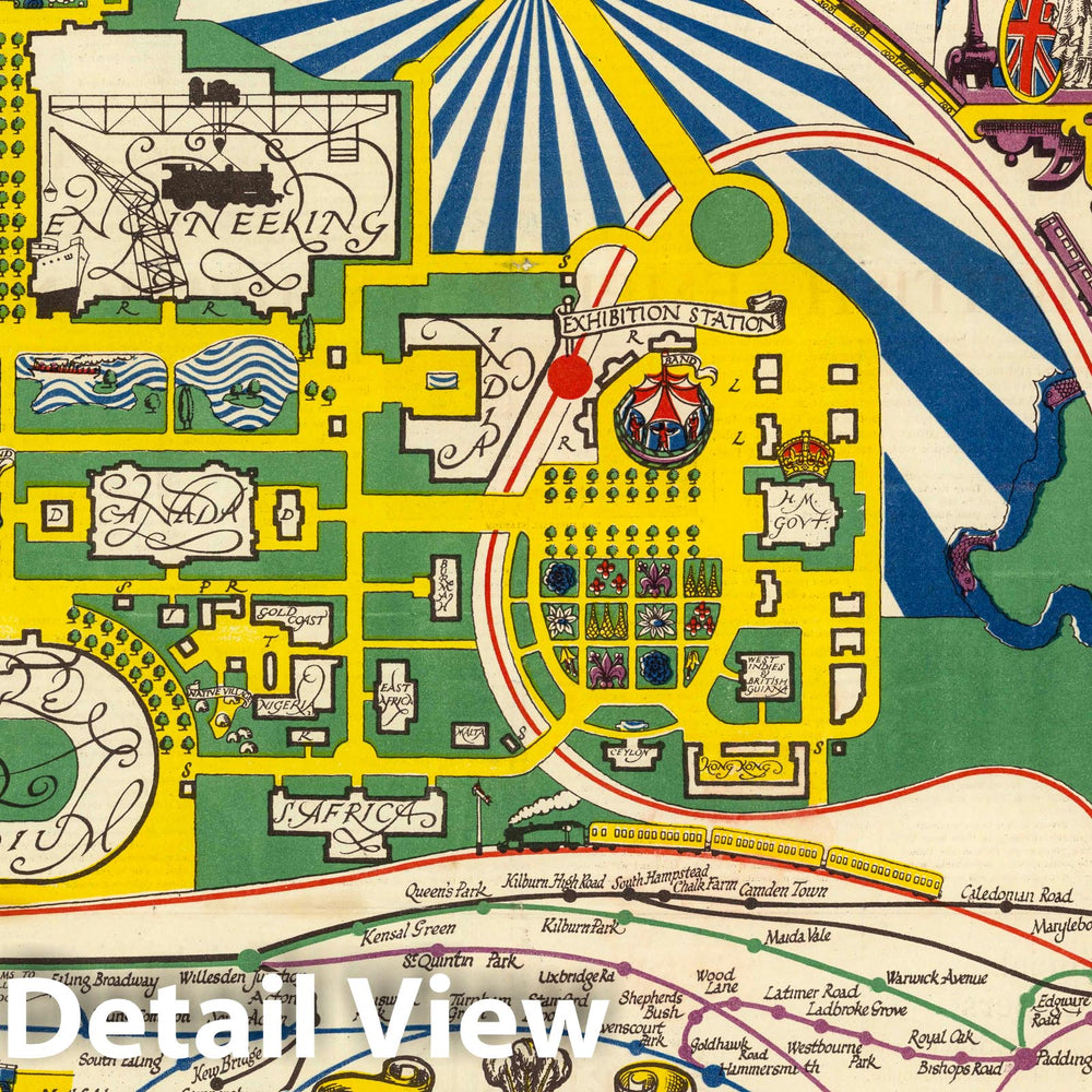 Historic Map : Pocket Map, British Empire Exhibition 1924 Wembley Park April-October 1924 - Vintage Wall Art