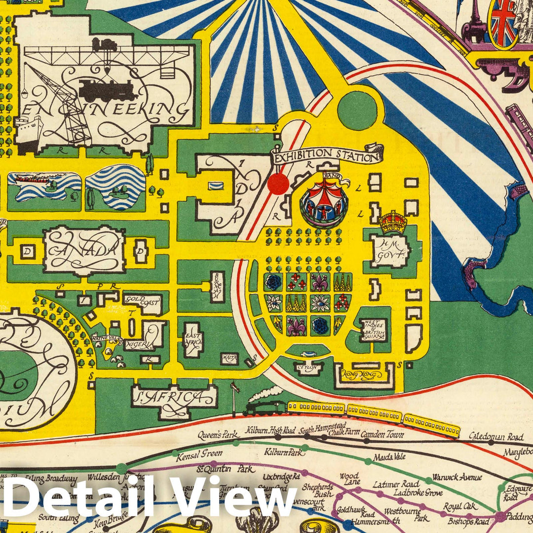 Historic Map : Pocket Map, British Empire Exhibition 1924 Wembley Park April-October 1924 - Vintage Wall Art