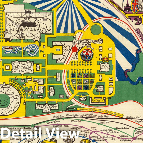 Historic Map : Pocket Map, British Empire Exhibition 1924 Wembley Park April-October 1924 - Vintage Wall Art