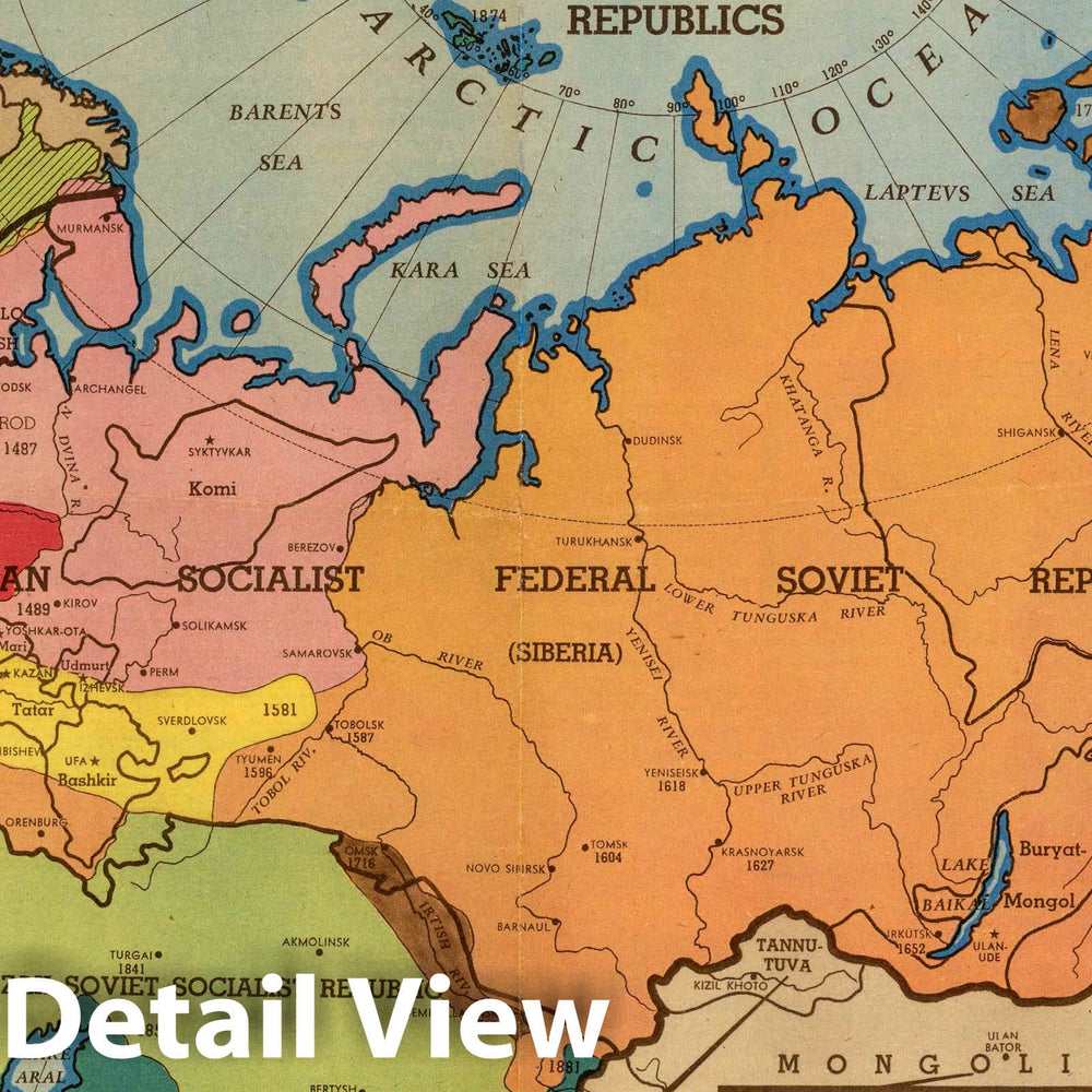 Historic Map : The growth of the Russian Bear 1941 - Vintage Wall Art