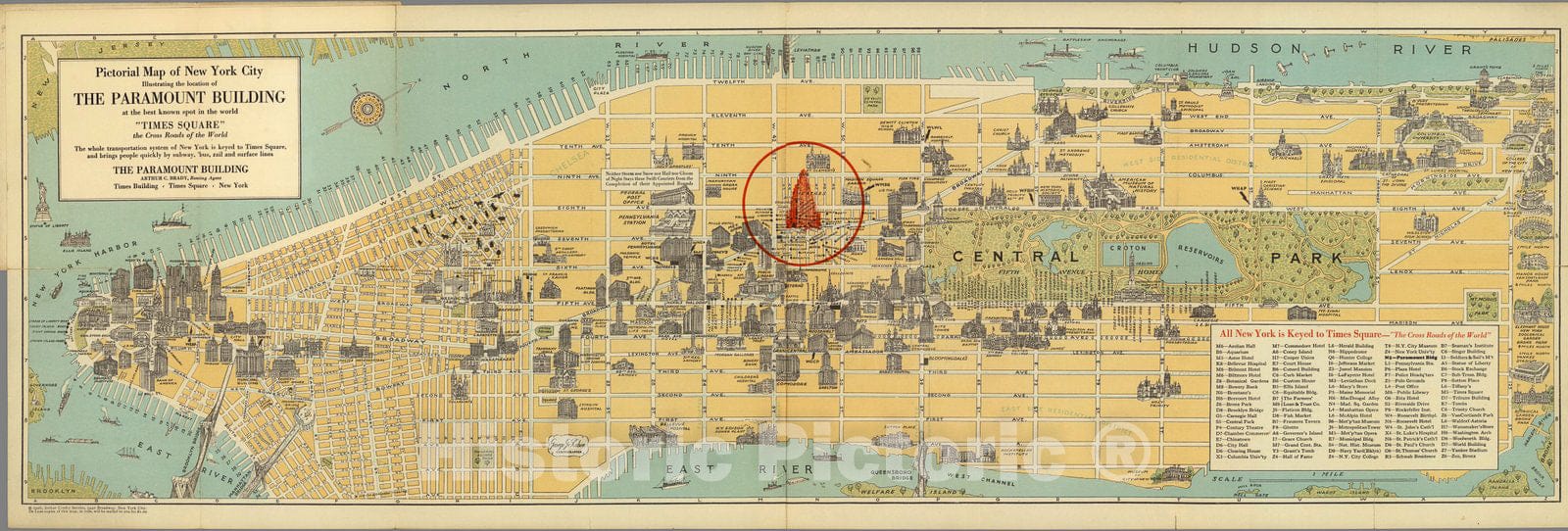 Historic Map : New York : a new pictorial map, 1926, Vintage Wall Decor