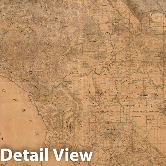 Historic Map : Map of Sonoma County California, 1866 - Vintage Wall Art