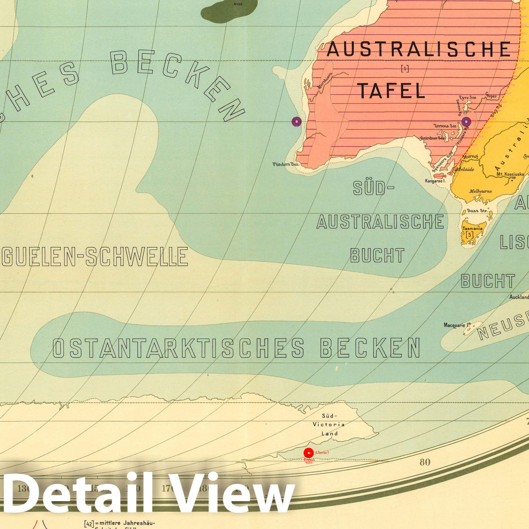 Historic Map : Tektonische schul wandkarte der erde (lower right sheet) 1926 - Vintage Wall Art