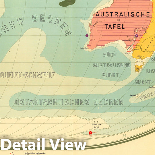 Historic Map : Tektonische schul wandkarte der erde (lower right sheet) 1926 - Vintage Wall Art