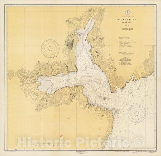 Historic Map : Alaska South - Coast : Iliamna Bay : Cook Inlet. U.S.C & G.S. 8665 1943 - Vintage Wall Art