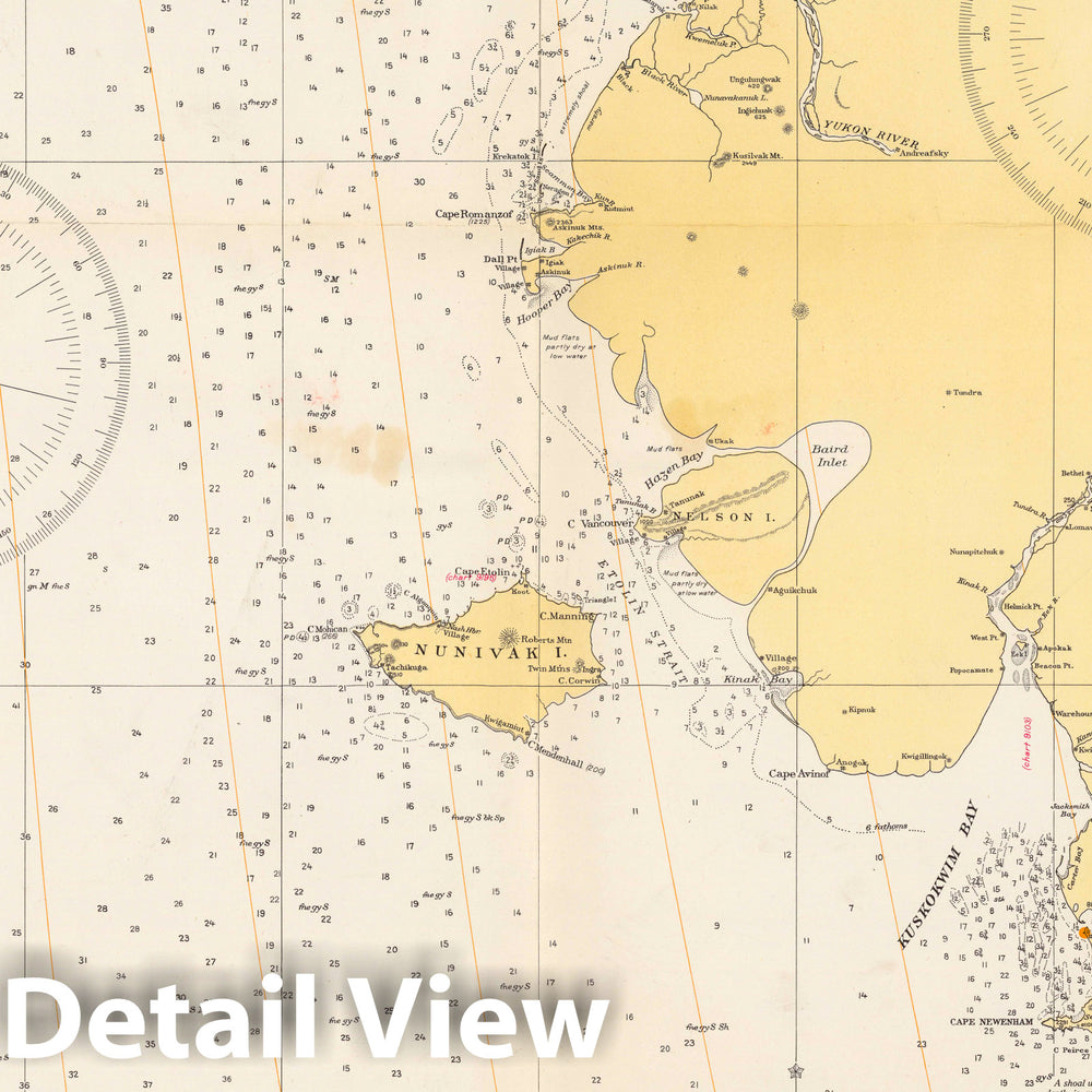 Historic Map : Alaska - west coast, Bering Sea, eastern part. U.S.C. & G.S. 9302 1948 - Vintage Wall Art
