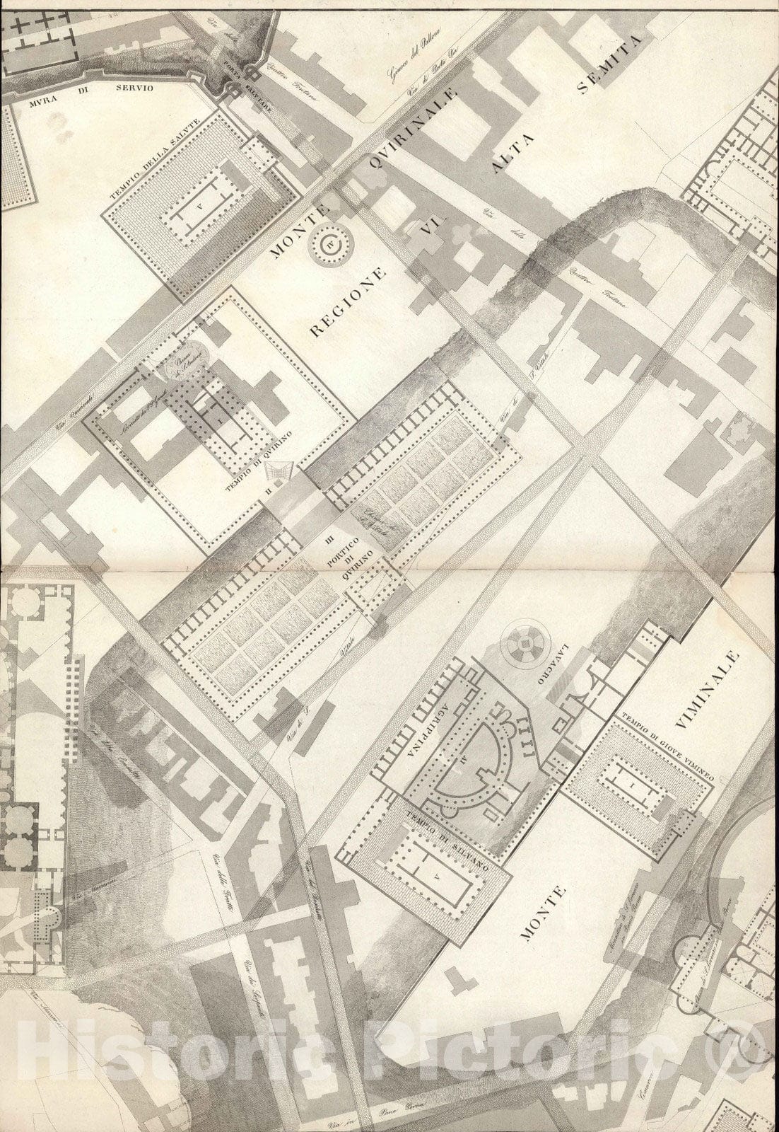 Historic Map : Italy , Rome (Italy), TAV IV .A-B Pianta topografica de ...