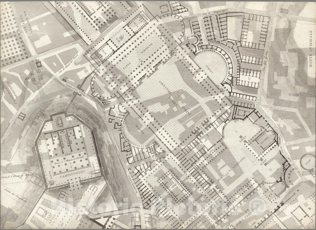 Historic Map : Italy , Rome (Italy), TAV VIII .A Pianta topografica de ...