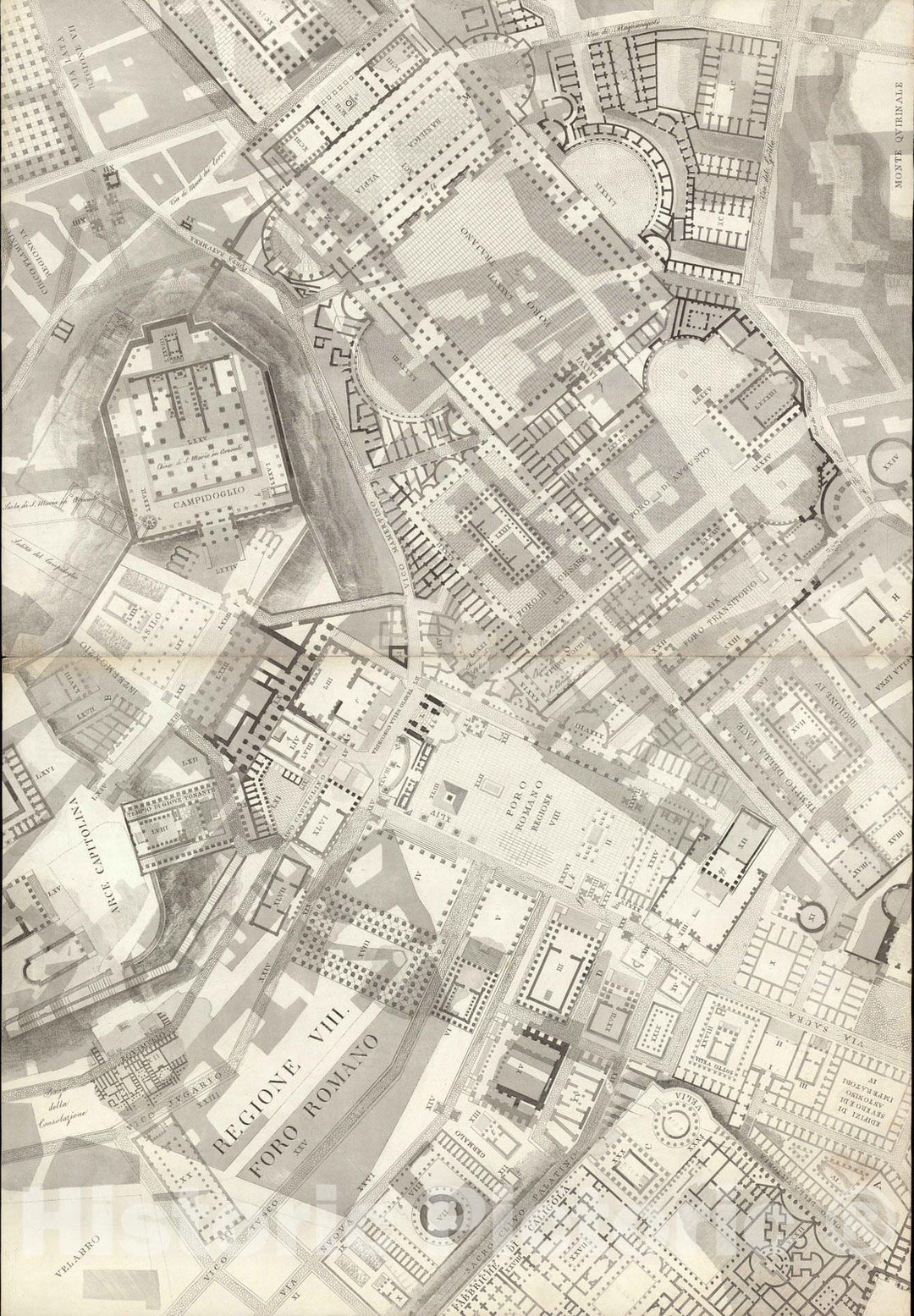 Historic Map : Italy , Rome (Italy), TAV VIII .A-B Pianta topografica ...