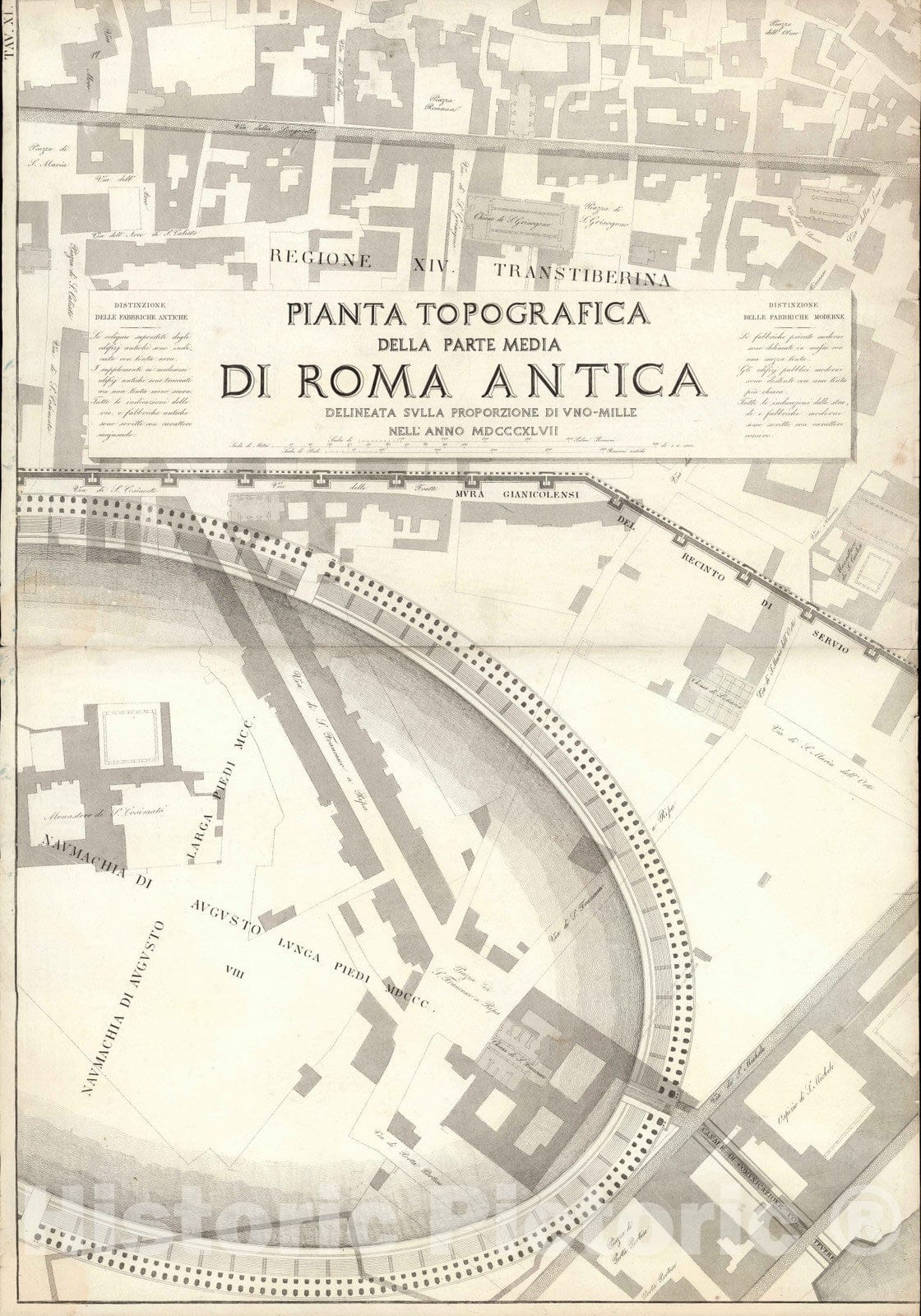 Historic Map : Italy , Rome (Italy), TAV XI .A-B Pianta topografica de ...