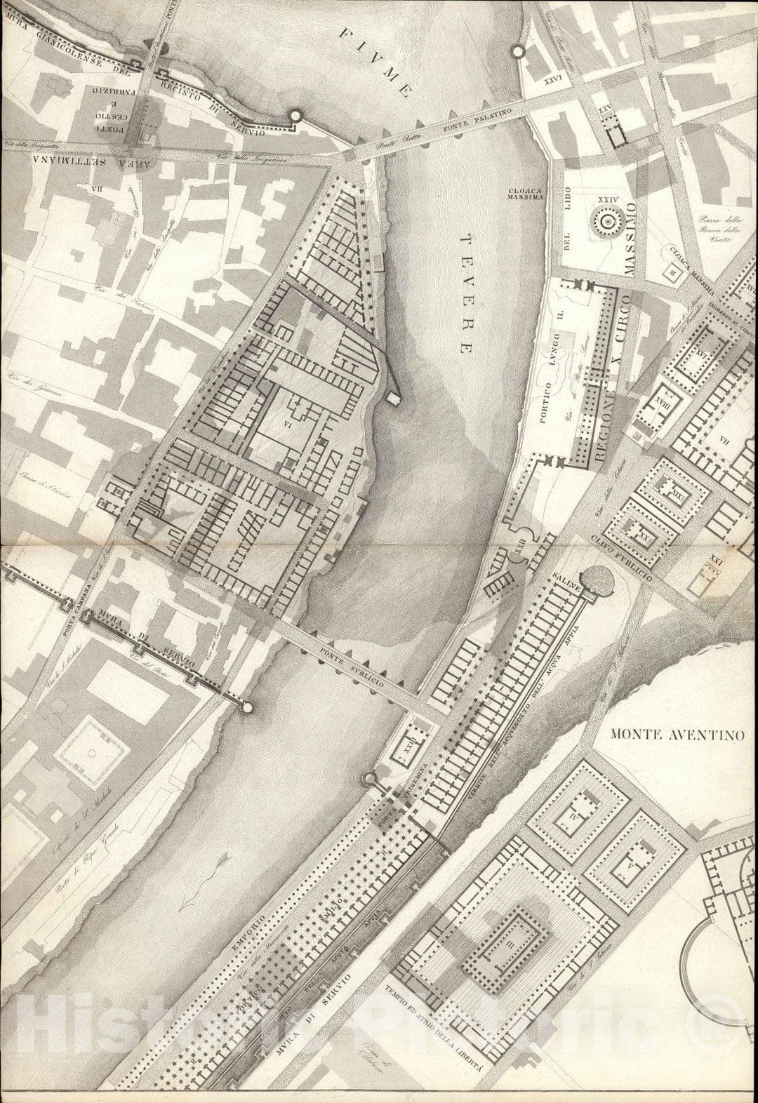Historic Map : Italy , Rome (Italy), TAV XII .A-B Pianta topografica d ...