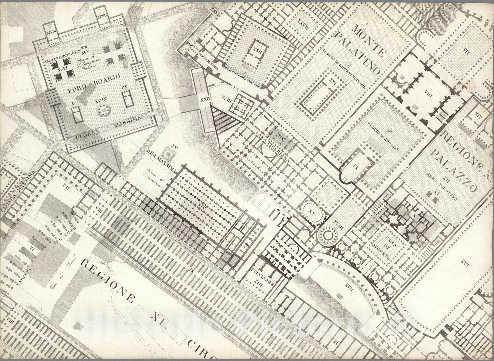 Historic Map : Italy , Rome (Italy), TAV XIII .A Pianta topografica de ...