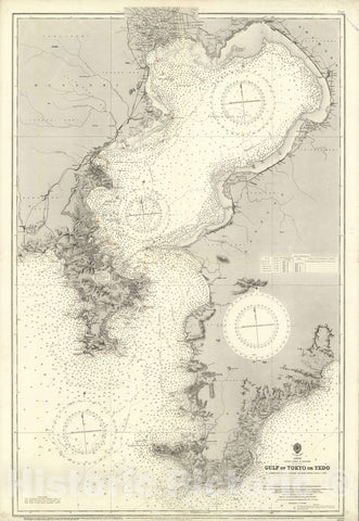 Historic Map : Japan : South coast of Honshu : Gulf of Tokyo or Yedo 1925 - Vintage Wall Art