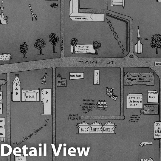 Historic Map : Williams College in the year 1935 - Vintage Wall Art