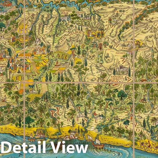 Historic Map : Palestine, Holy Land Land und Leben Des Herrn 1950 , Vintage Wall Art