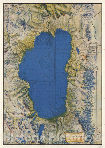 Historic Map - E.R. Smith map of Lake Tahoe & vicinity, 1947 - Vintage Wall Art