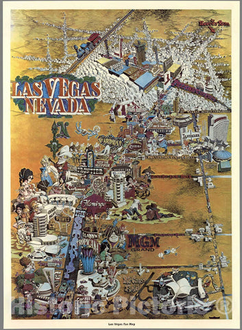 Historic Map : Las Vegas (Nevada),Las Vegas, Nevada. Las Vegas Fun Map, 1960 , Vintage Wall Art