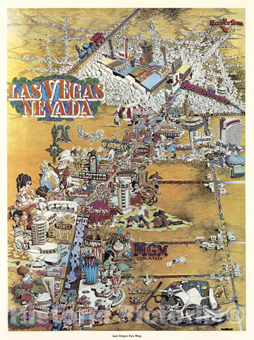 Historic Map : Las Vegas (Nevada),Las Vegas, Nevada. Las Vegas Fun Map, 1960 , Vintage Wall Art