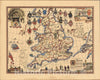 Historic Map - Pilgrims of the Mayflower. England and Holland. 1936, Historic Map - Vintage Wall Art