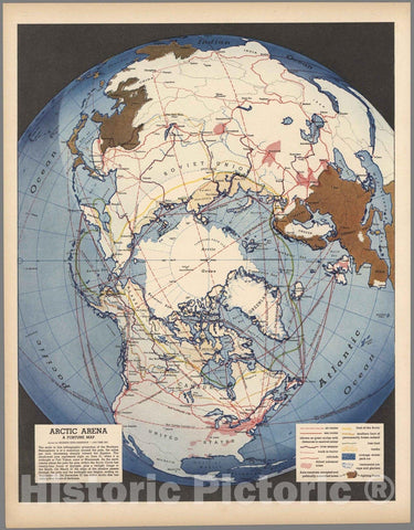 Historic Map : Arctic Arena of World War II. 1942 - Vintage Wall Art