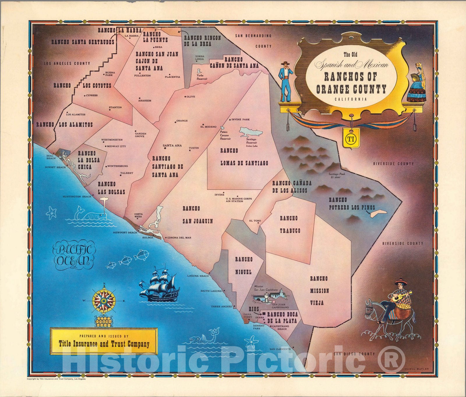 Historic Map - The Old Spanish and Mexican Ranchos of Orange County Ca ...