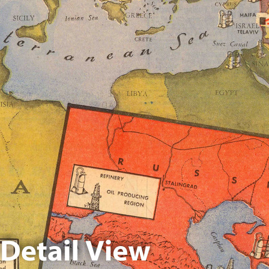 Historic Map : Oil-rich Iran holds the key to the troubled Middle East 1950 - Vintage Wall Art