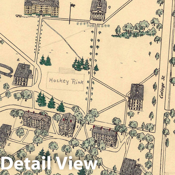Historic Map , 18001932. A map of Middlebury College campus Vintag