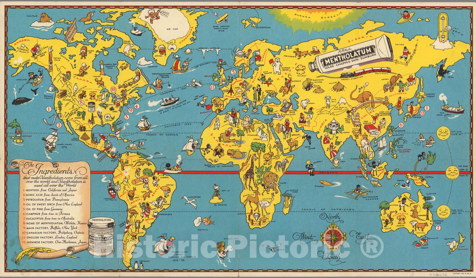 Historic Map : (Map of the World), 1935 - Vintage Wall Art