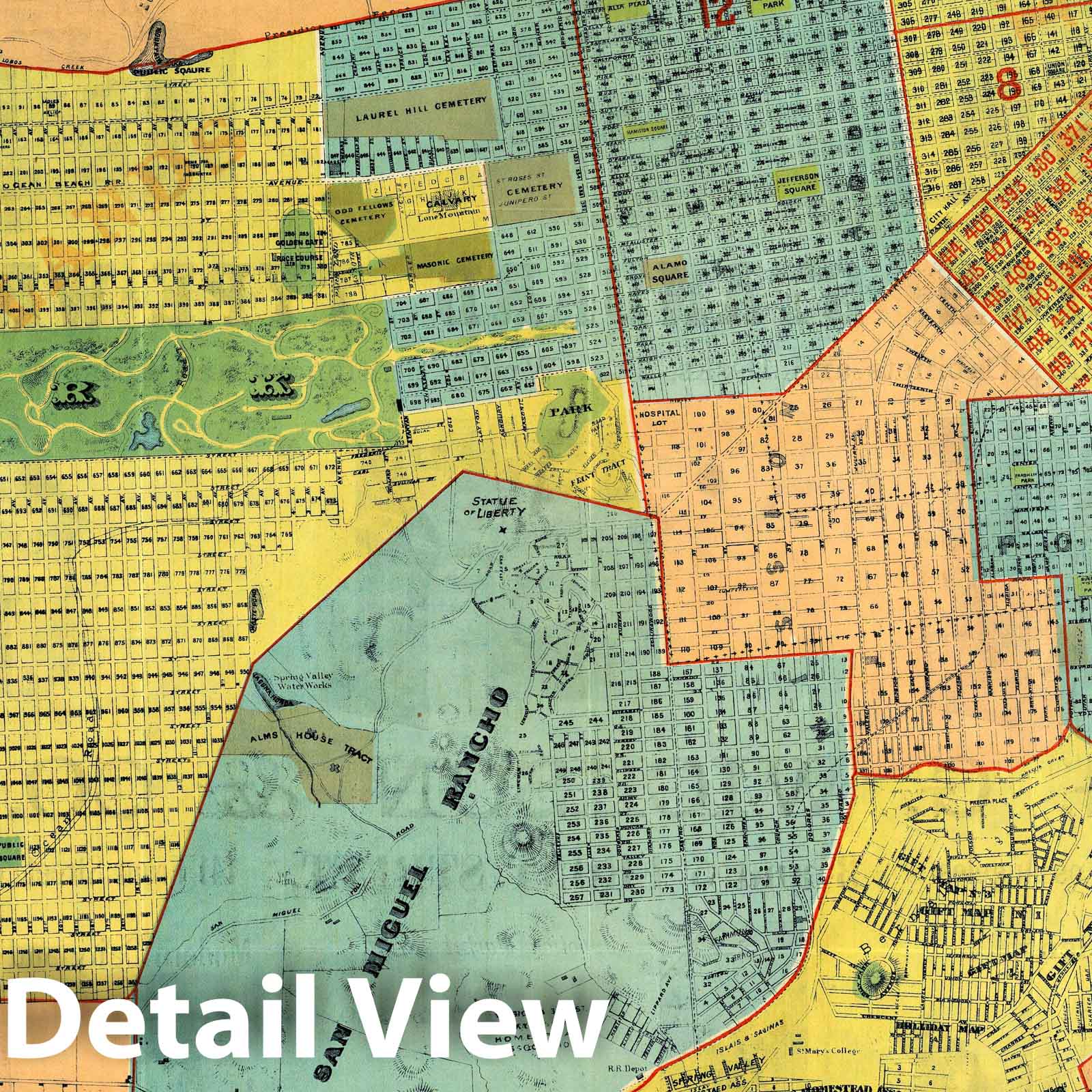 Historic Map : San Francisco (Calif), California, San Francisco. 1890 , Vintage Wall Art